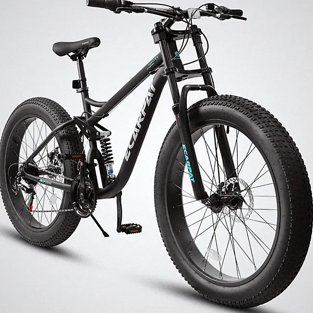 26" Mountain Bike 4" Fat Tire 21-Speed Full Suspension Disc Brake for Men Women