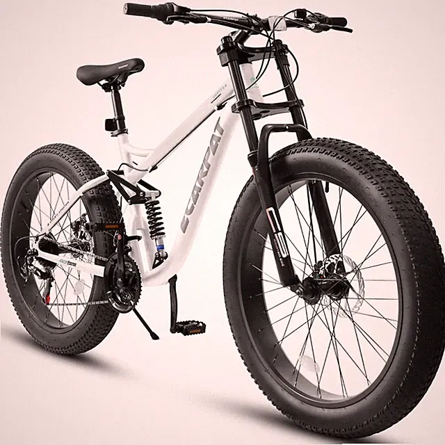 26" Mountain Bike Full Suspension 21-Speed Disc Brake 4" Fat Tire for Men Women