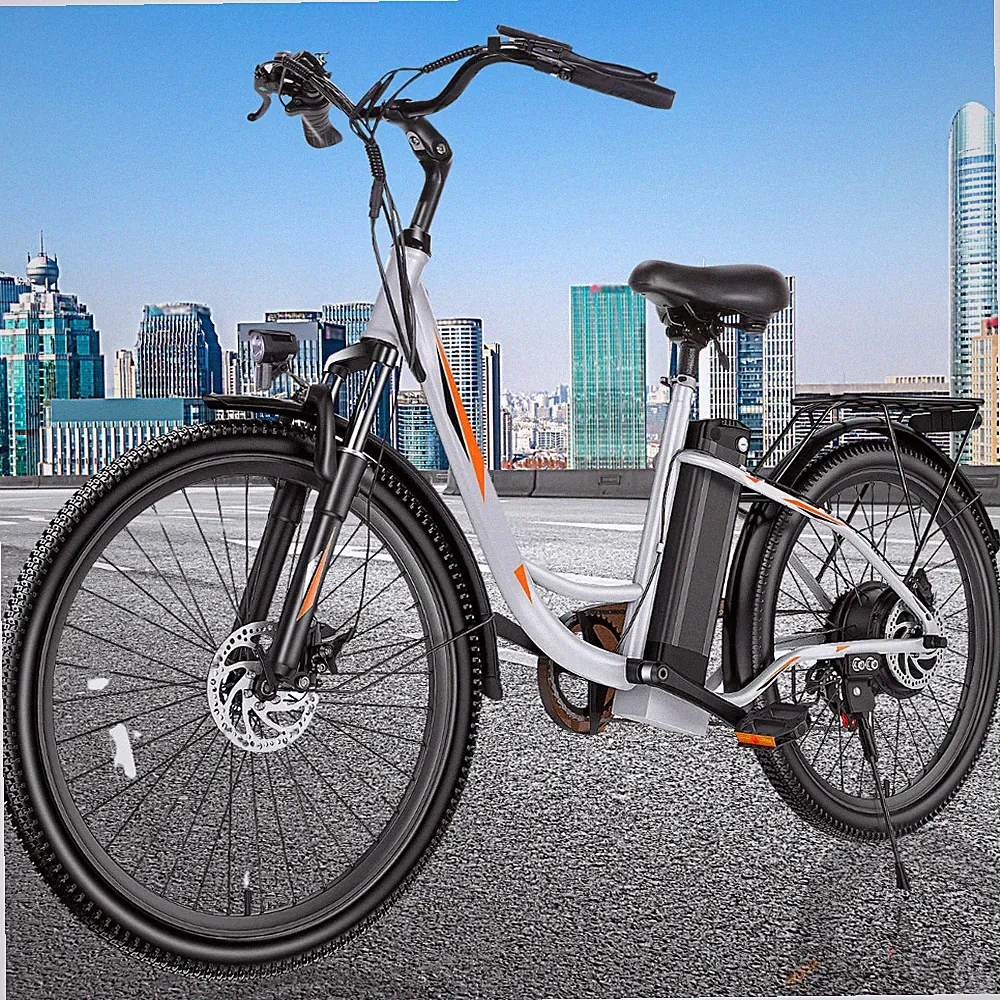 ⭐500W 48V Electric Bike, 26in Commuting Bicycle Cruiser E-Bikes for Women w/LCD⭐