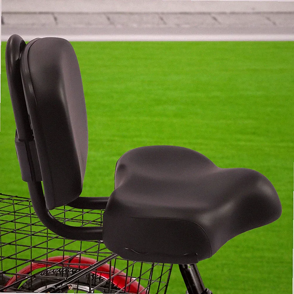 Universal Tricycle Electric Vehicle Saddle Pad With Adjustable Backrest, Black