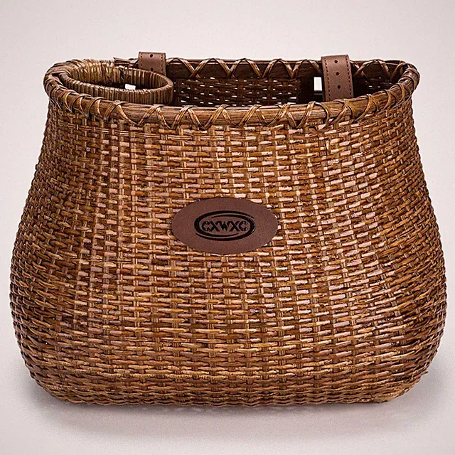Handmade Rattan Bike Basket for Women - Front Bicycle Basket with Cup Holder, Cr