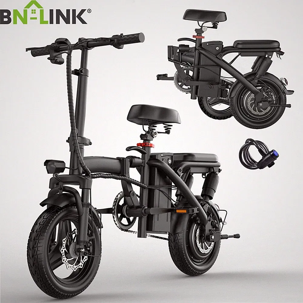 HBN Electric bike for Adults, 48V 6AH Lithium Removable Battery, 500W Foldable