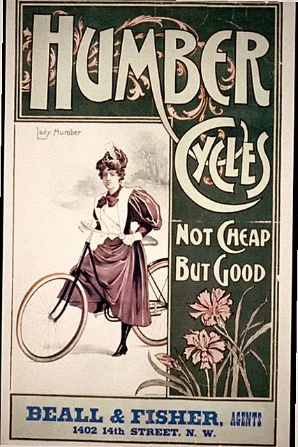 Humber Cycles,Not Cheap but Good,1890's,Lady Humber mounting her bicycle