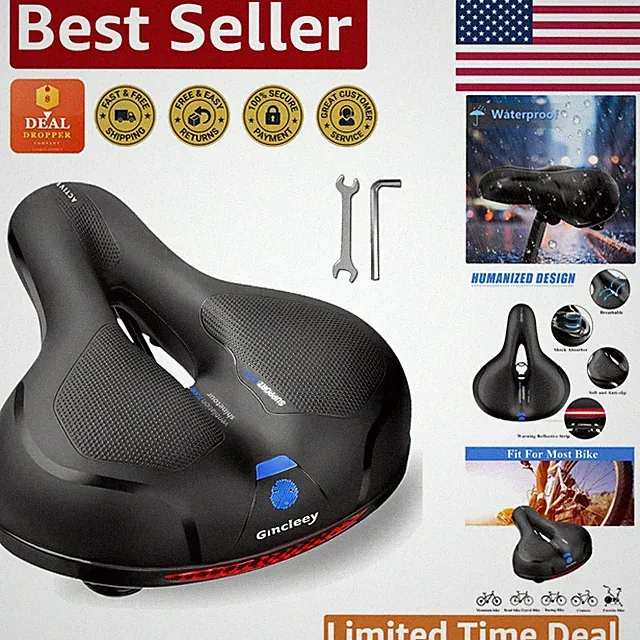 Memory Foam Bike Seat with Shock Absorption - Ergonomic Comfort in Blue
