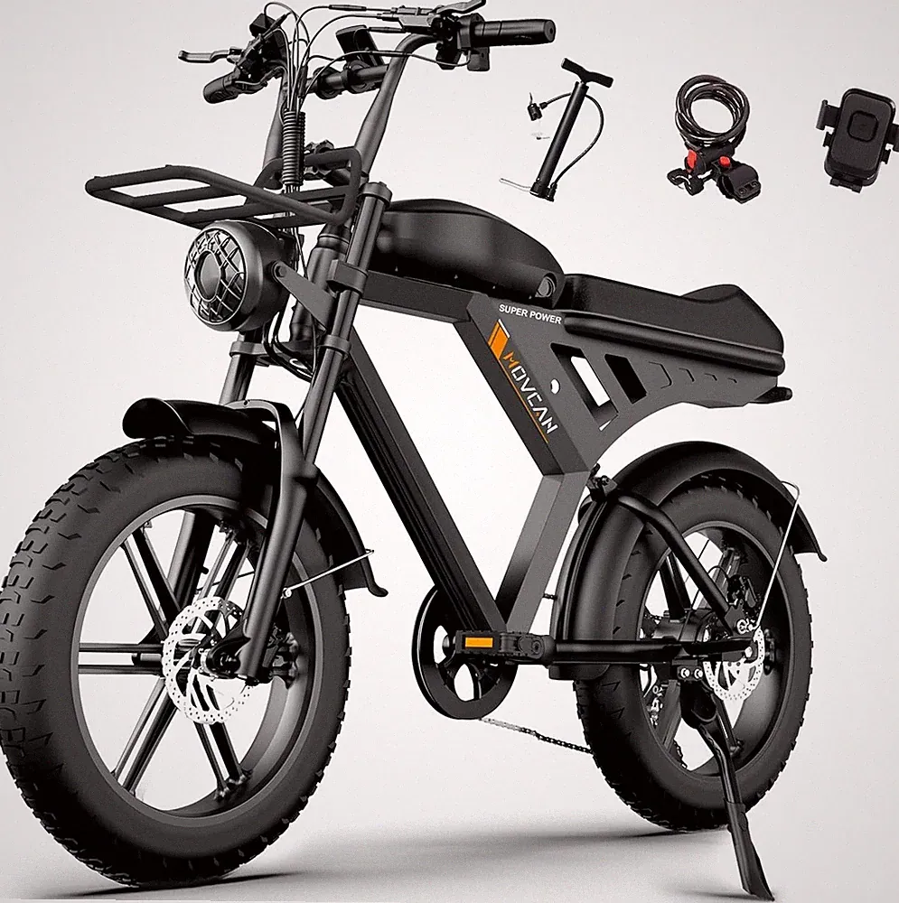 Movcan 20" Fat Tire Adults Electric Bike 1000W 28mph 48V 15.6Ah Mountain Ebike