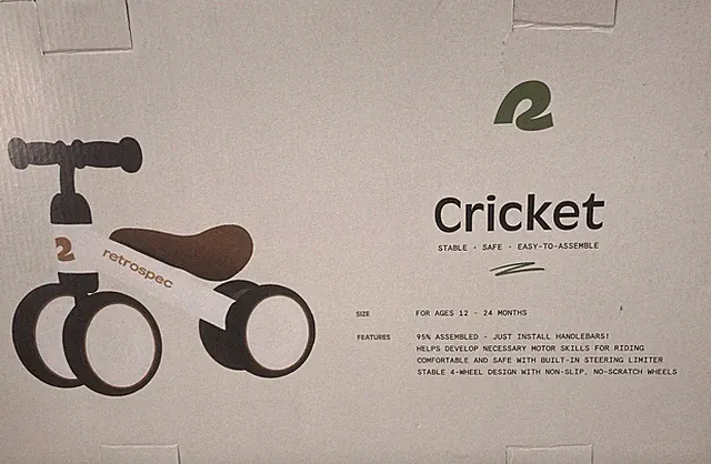 NEW Retrospec Cricket Baby Walker 4-Wheel Balance Bike for Ages 12-24 Months