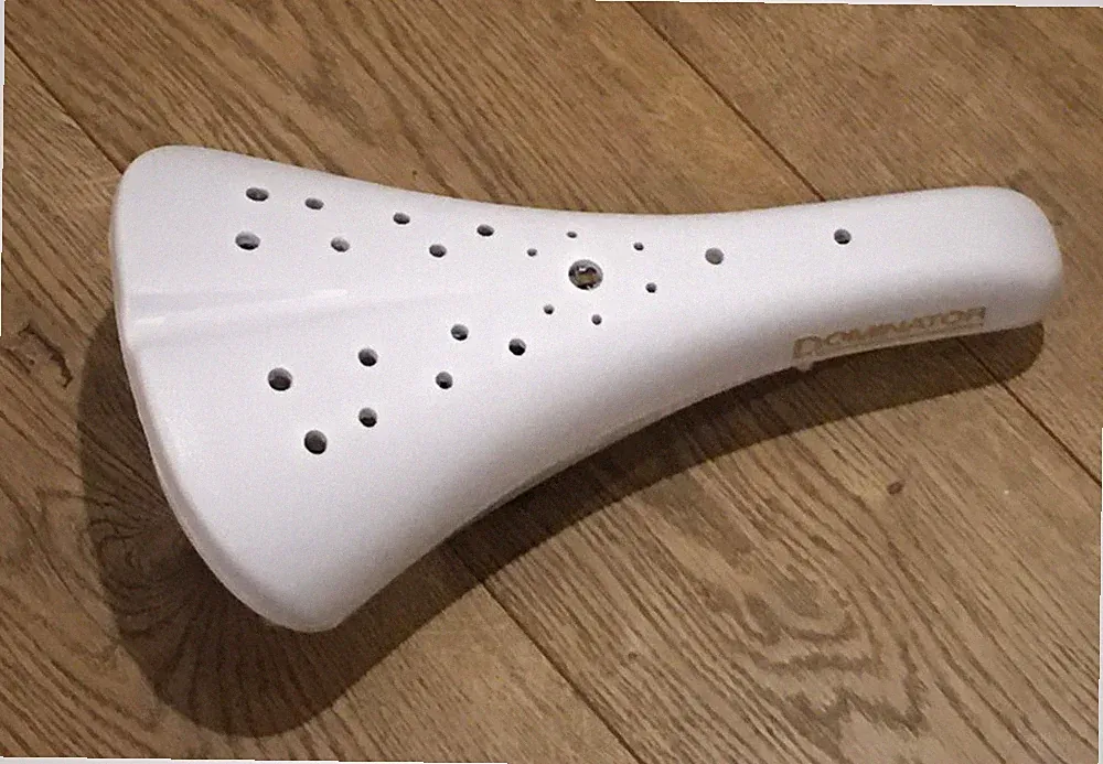 NEW WHITE Viscount Dominator BMX Bicycle Seat- Old School Hard Shell saddle