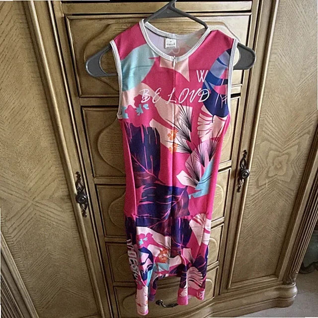 Women's Pink Floral Padded Cycling Bib Shorts for Summer Cycling Activewear